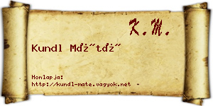 Kundl Máté névjegykártya